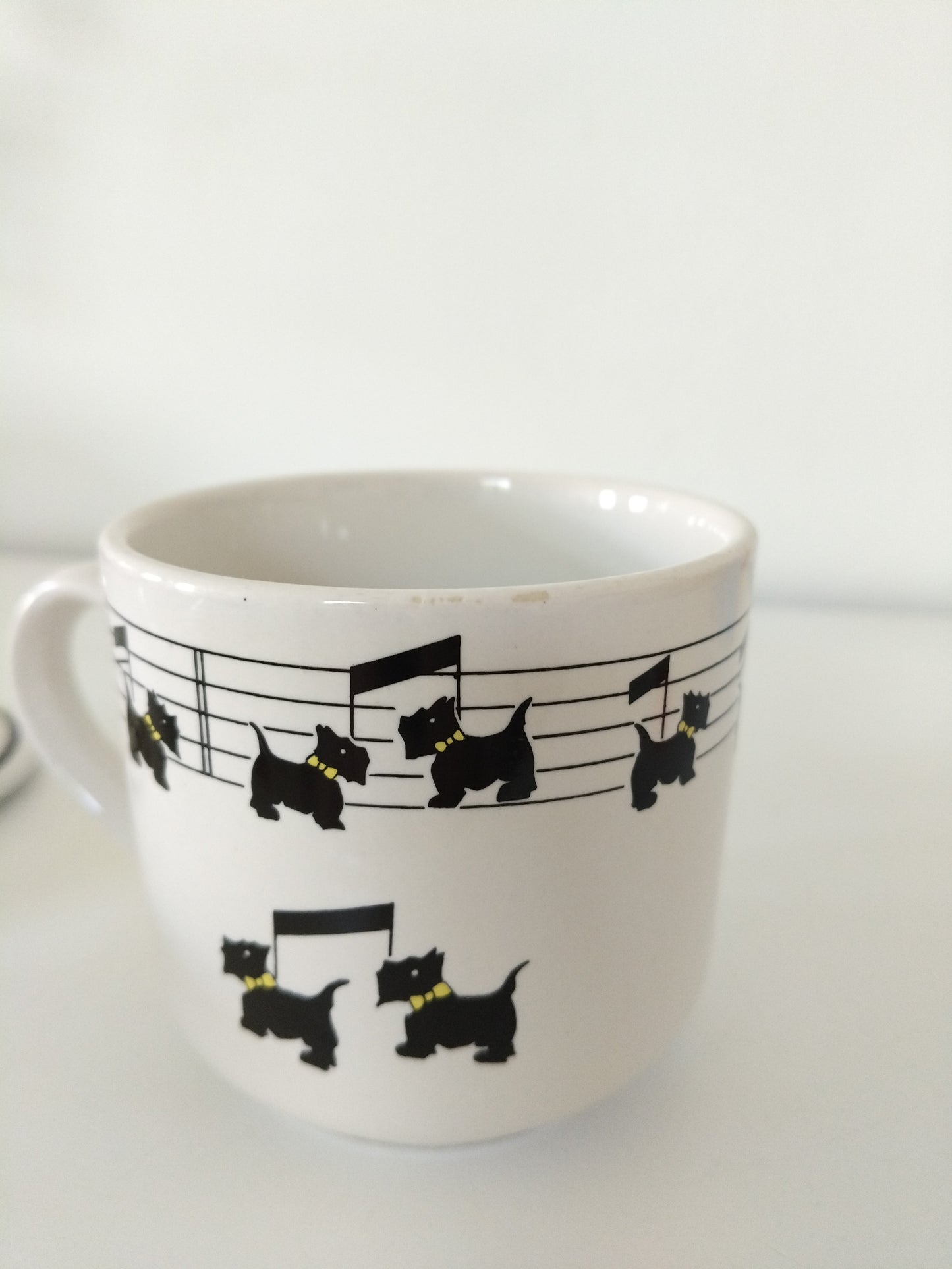 Tisanière/ tasse à thé en porcelaine KGG décor scottish terrier