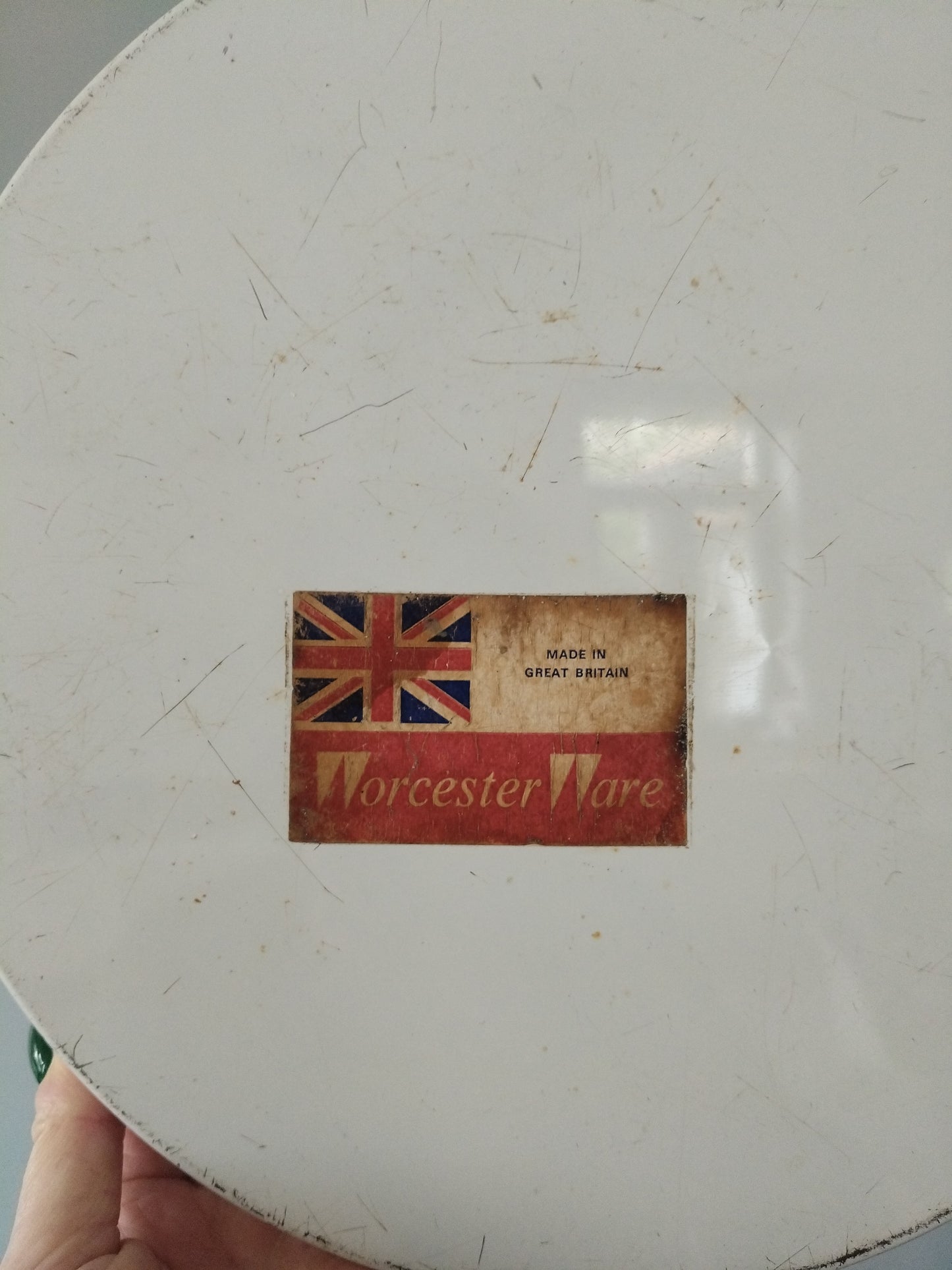 Plateau rond métallique Worcester Ware England