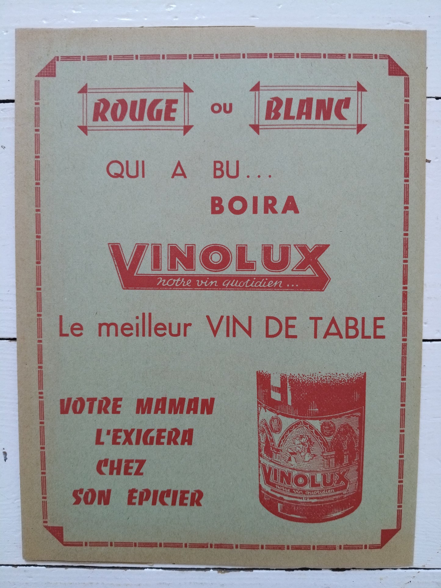 Ancien protège-cahier A5 publicitaire en papier Vinolux