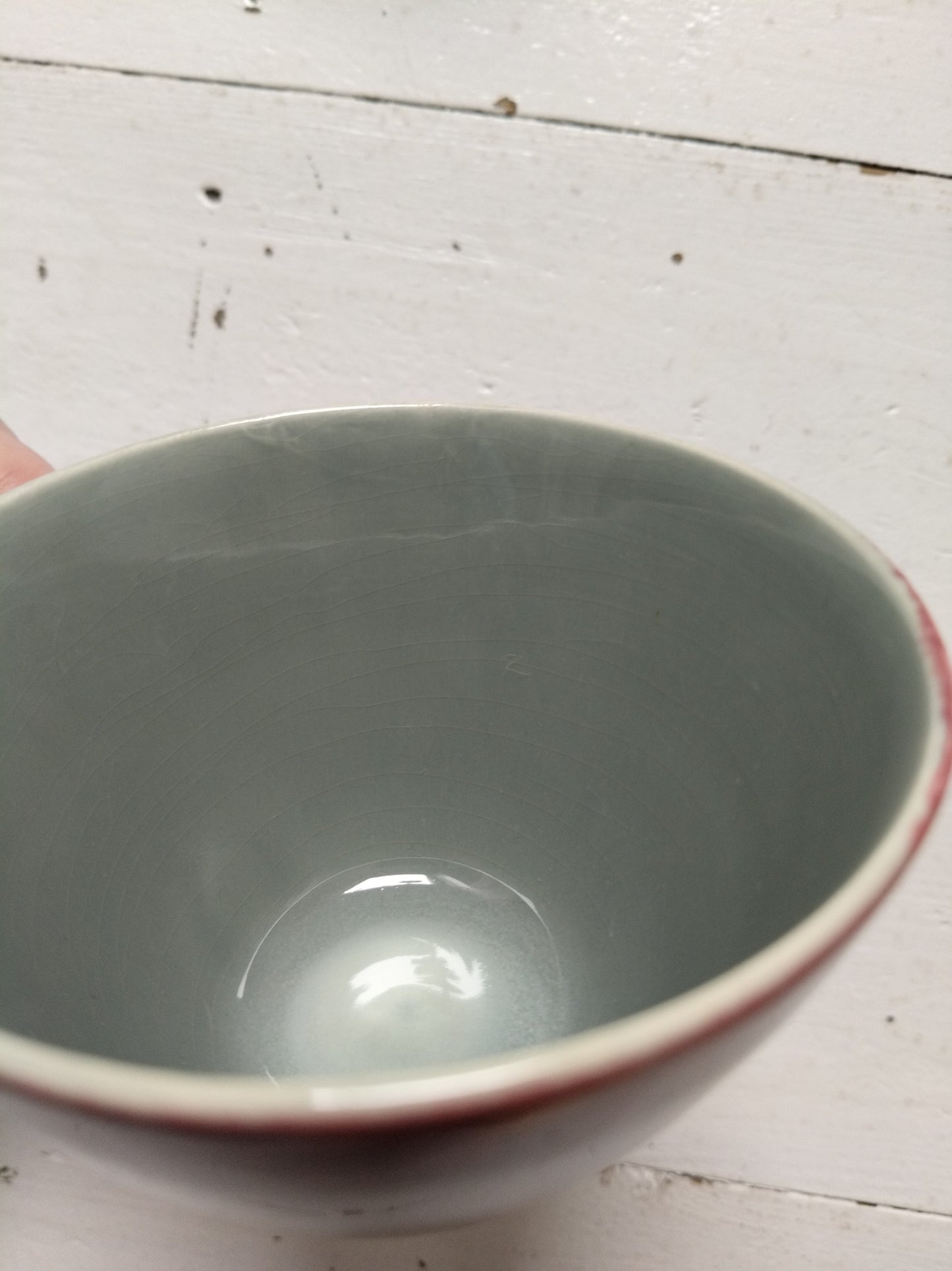 Ensemble 1 tasse bordeaux + 1 soucoupe grise Kéralux Boch La Louvière Miami Bicolore