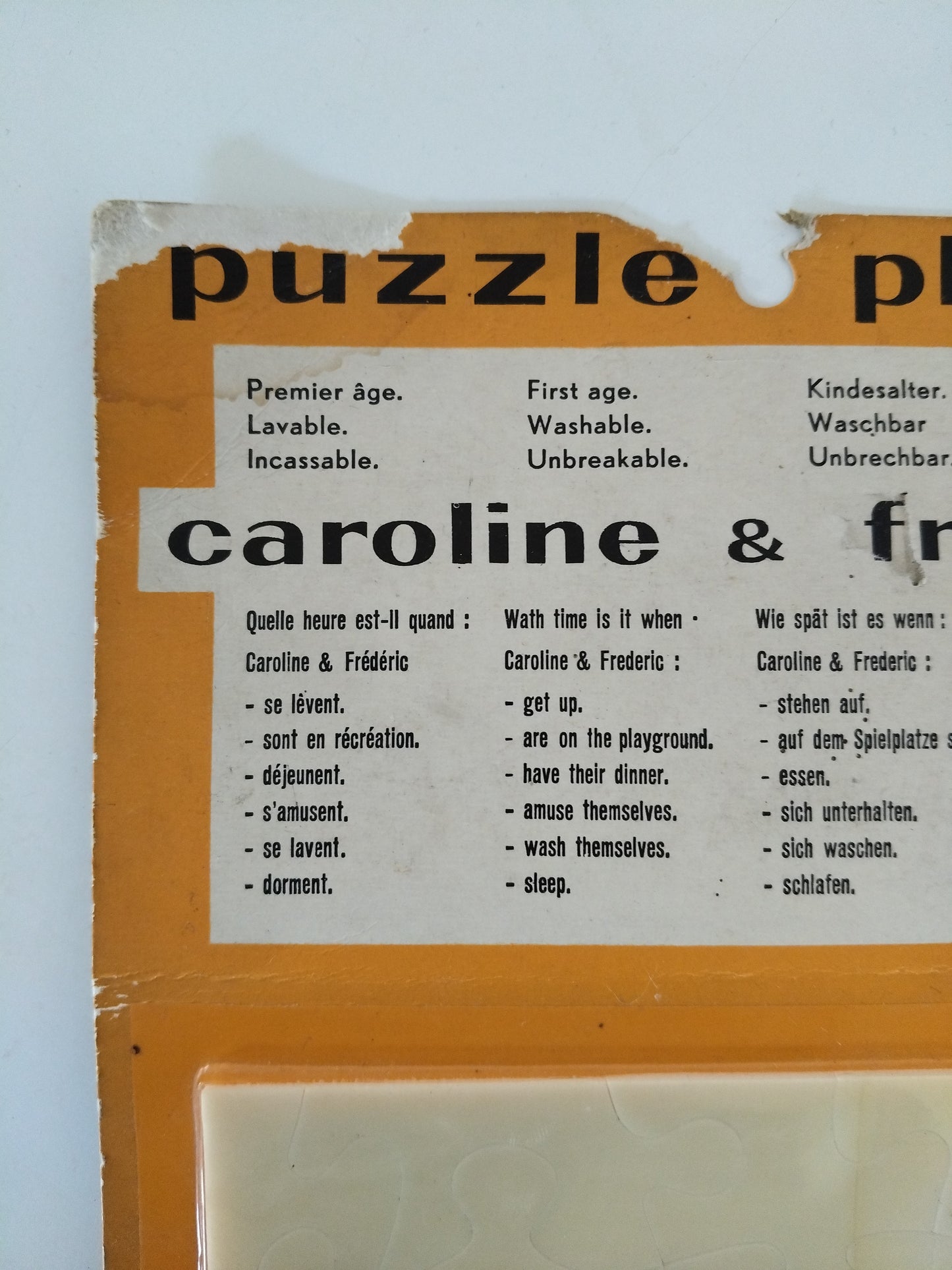 Puzzle premier âge en plastique Caroline et Frédéric