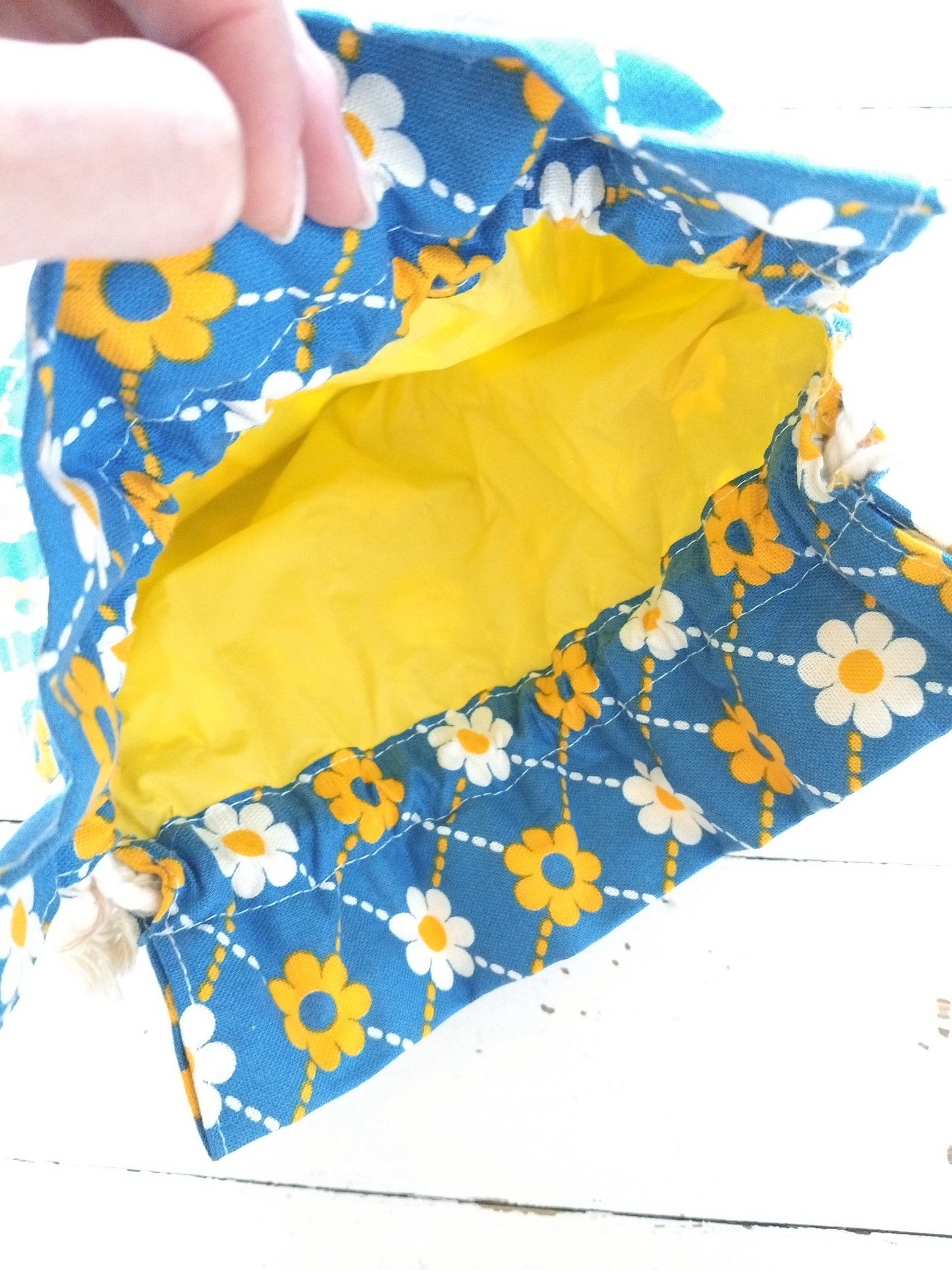 Sac/ grande pochette en tissu flower power