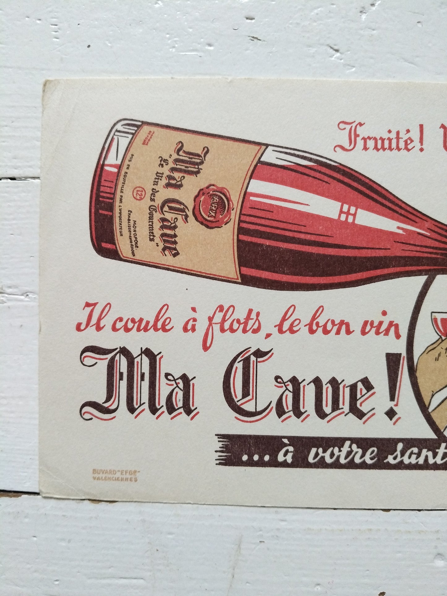 Buvard publicitaire vin " Ma Cave "