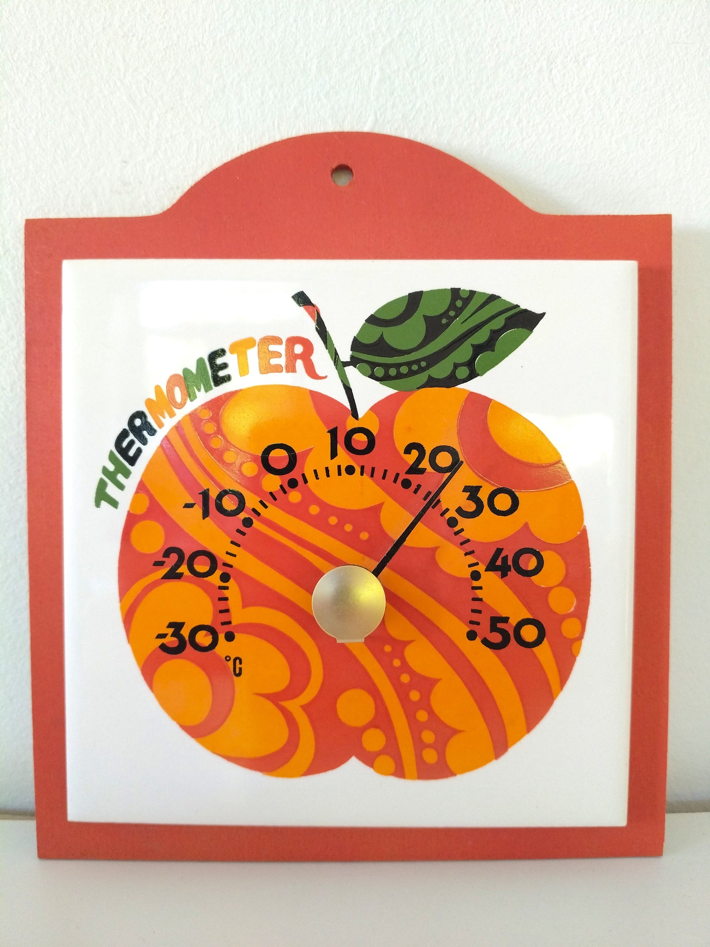 Thermomètre mural 🍎 bois et porcelaine