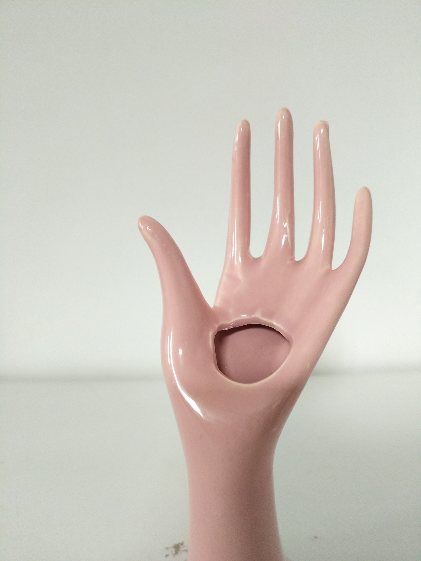 Soliflore baguier main en céramique rose