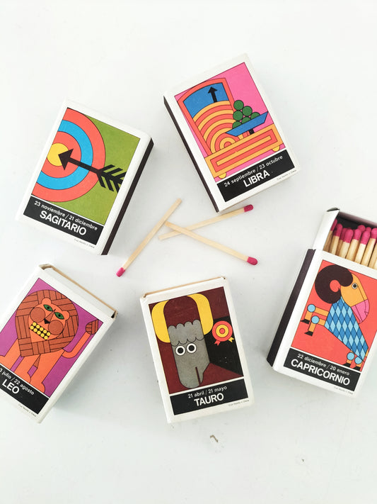 Ancienne boîte d'allumettes signe astrologique fosforos del pirineo au choix