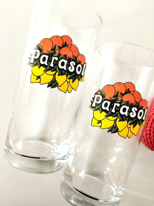 Ensemble de deux verres publicitaires limonade Parasol - cetaitmieuxavant