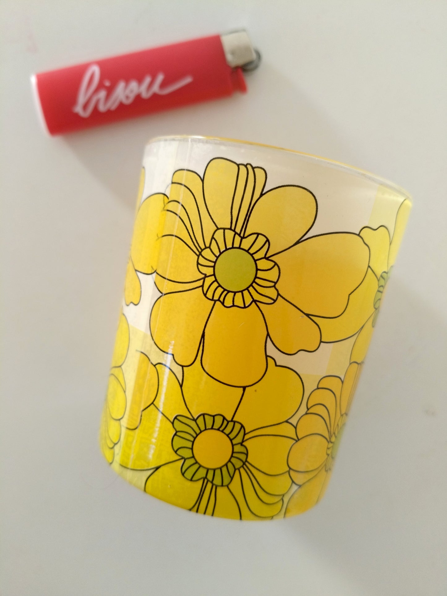 Bougie vintage flower power