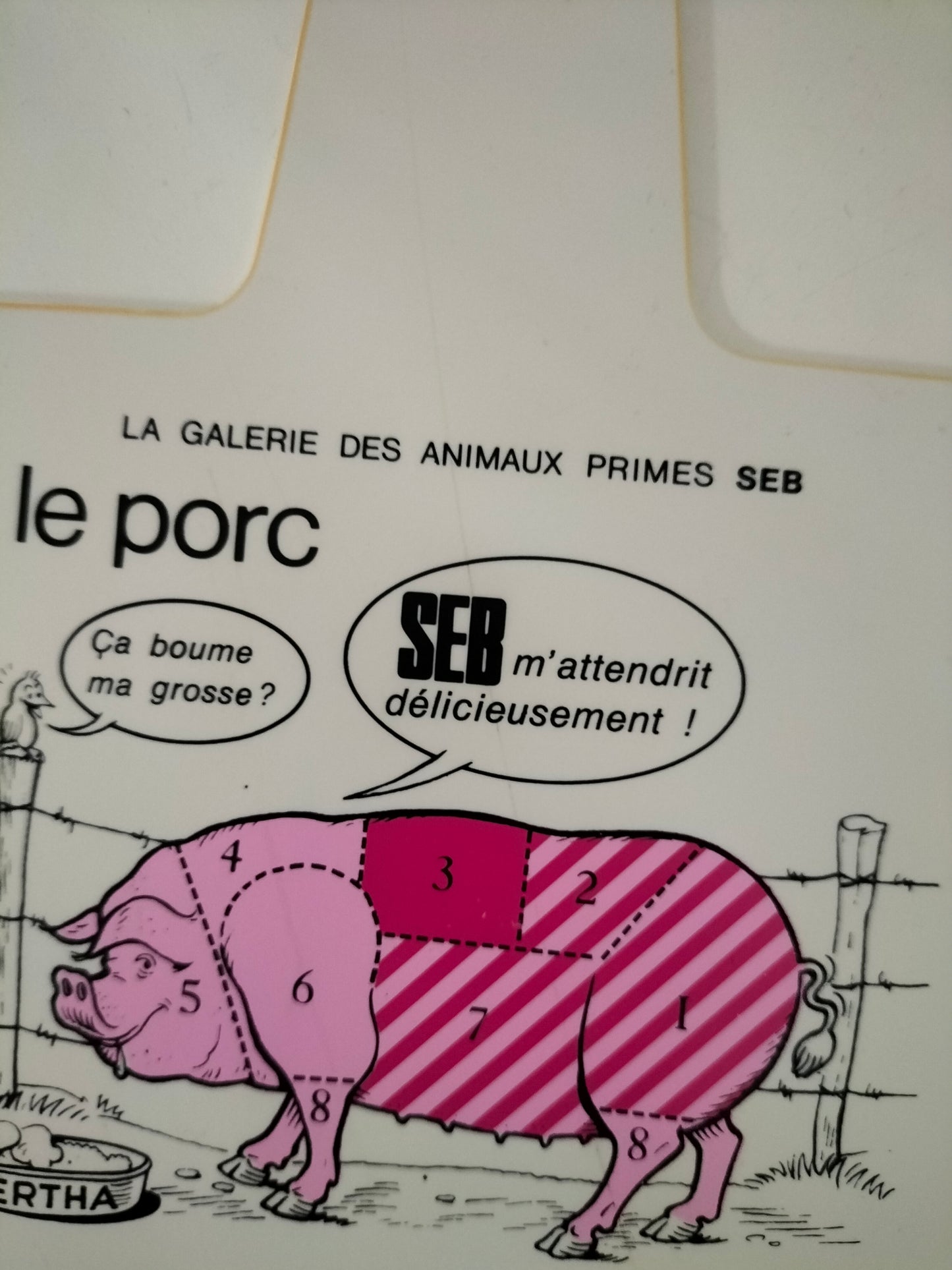 Planche à découper publicitaire Seb double face (français/ néerlandais) à l'unité