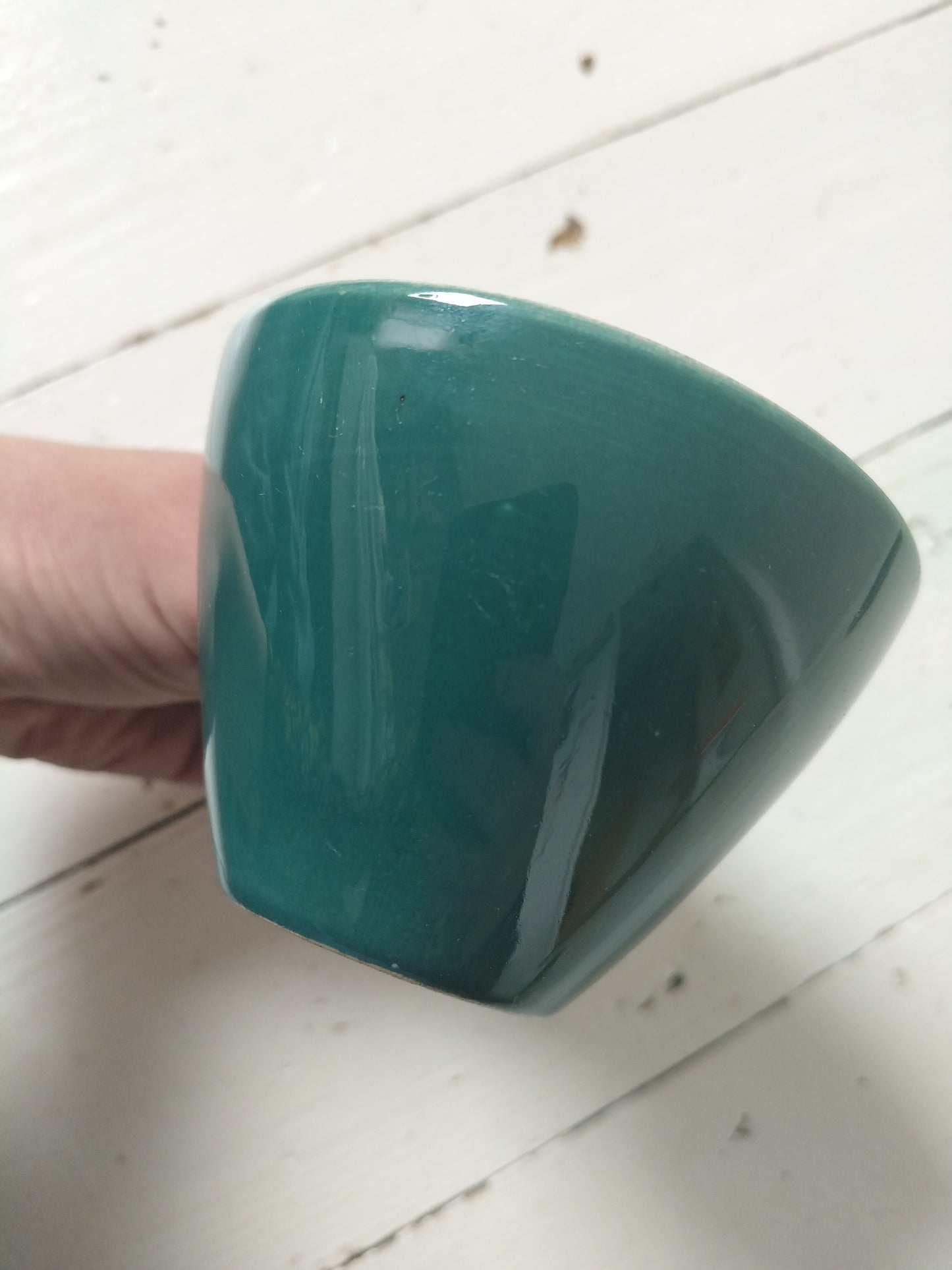 Ensemble 1 tasse verte + 1 soucoupe jaune Kéralux Boch La Louvière Miami Bicolore