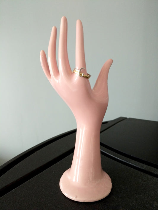 Soliflore baguier main en céramique rose