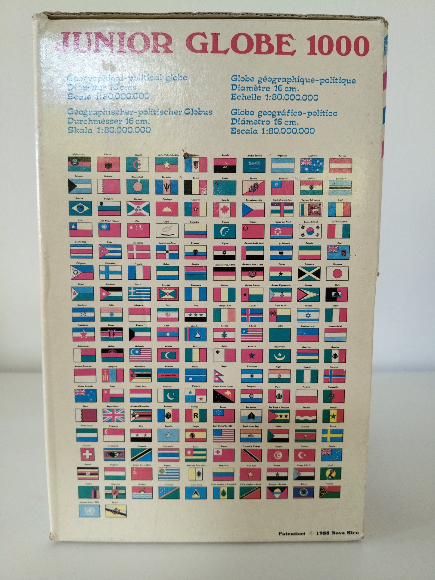 Globe terrestre junior globe 1000 Novita Nova Rico 1988