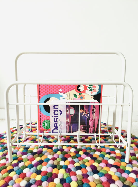 Porte-revues métallique blanc