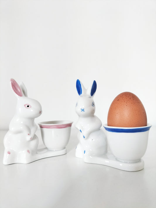 Coquetier lapin en porcelaine au choix
