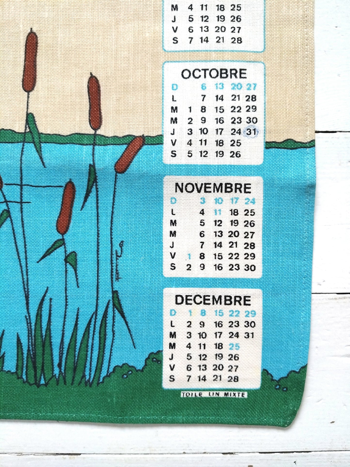 Torchon calendrier 1985 vie féminine - cetaitmieuxavant