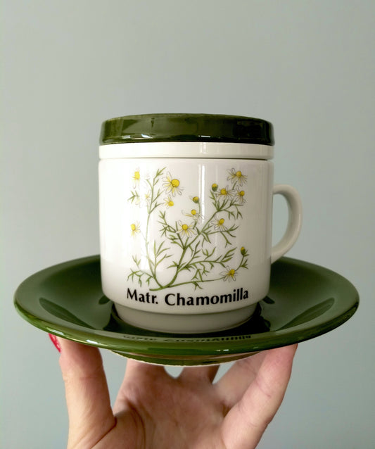 Tisanière en porcelaine matricaria chamomilla Seltmann Weiden Bavaria West Germany