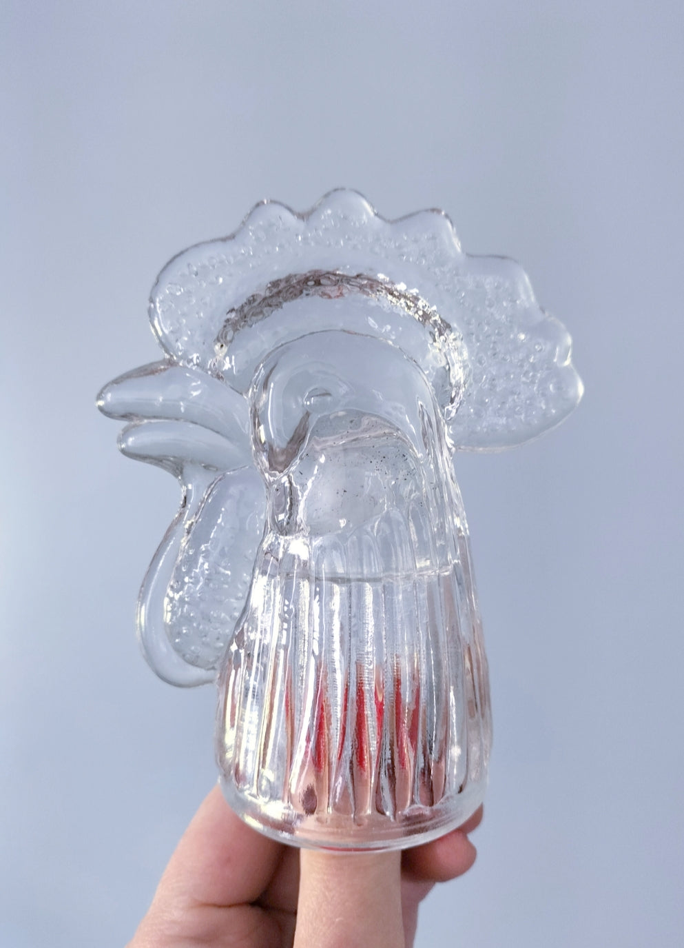 Bouteille coq en verre