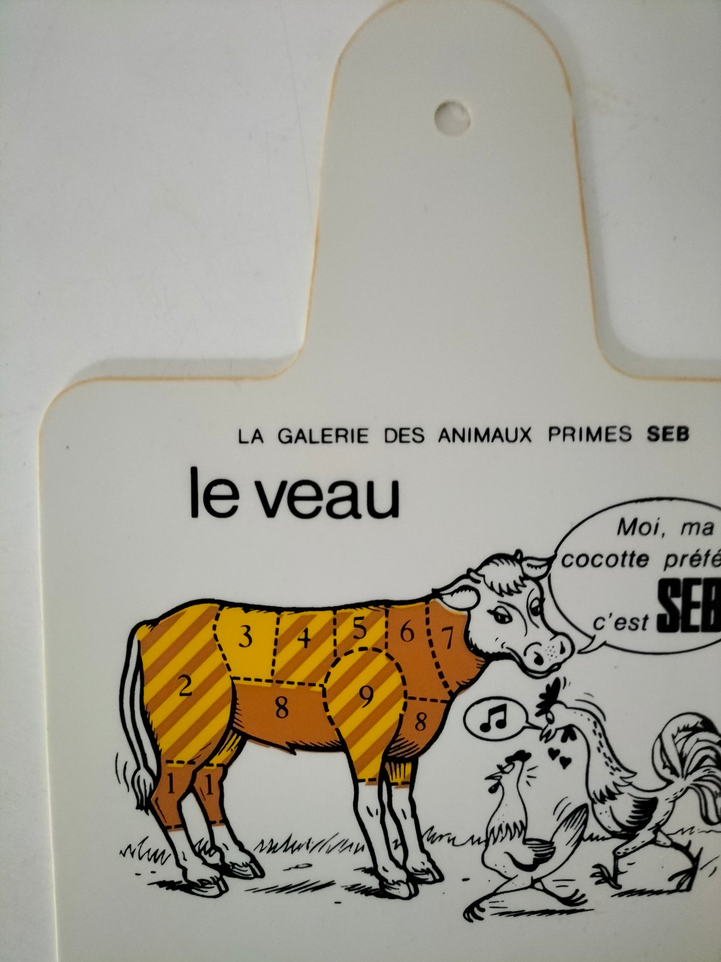 Planche à découper publicitaire Seb (double face, français et néerlandais) à l'unité