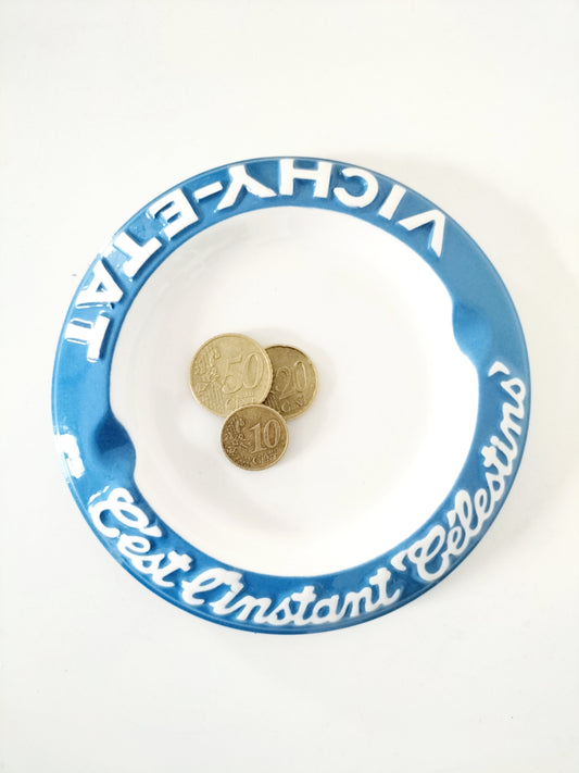 Ancien cendrier publicitaire Vichy-Etat en céramique moulin des loups