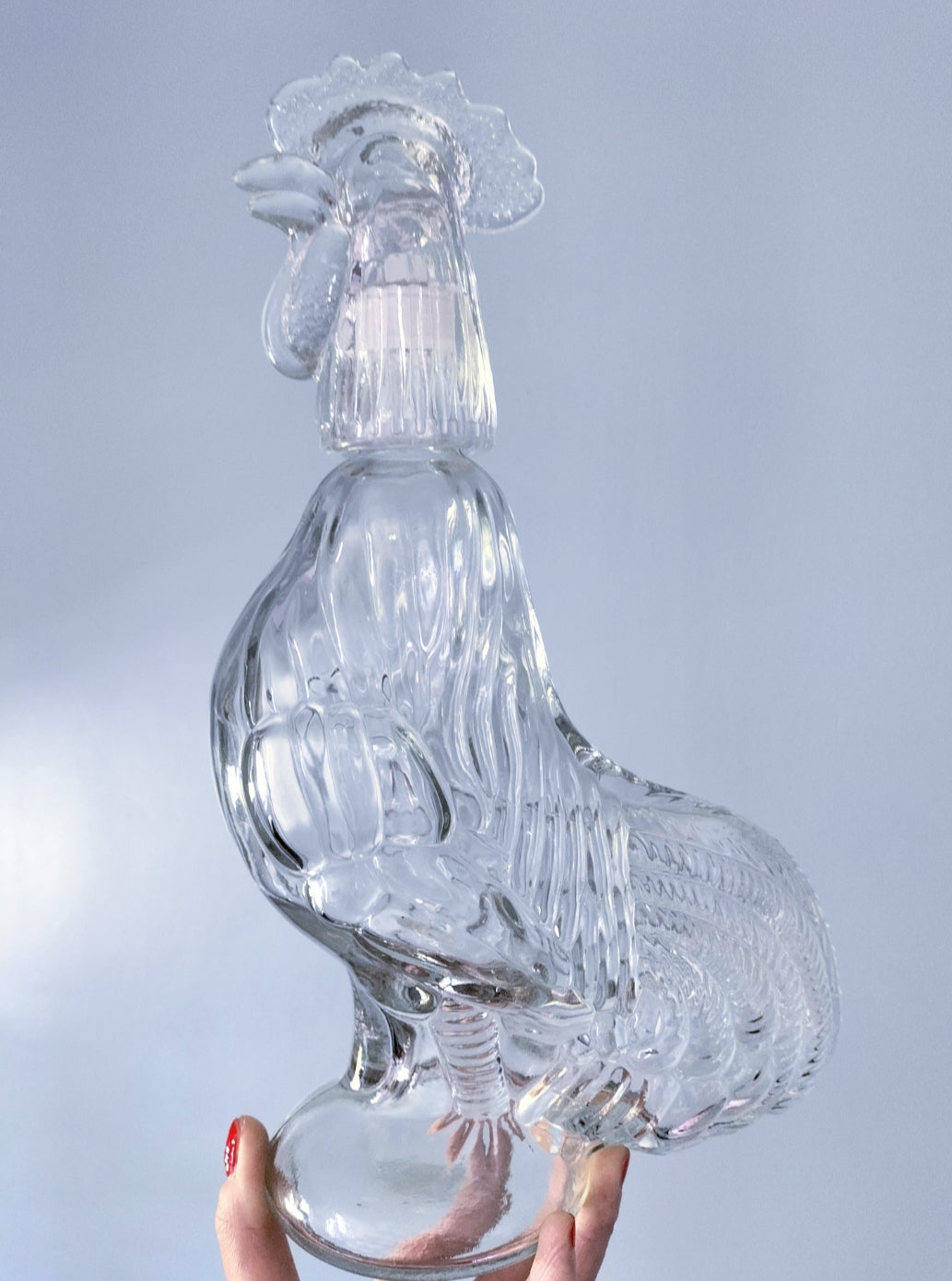 Bouteille coq en verre