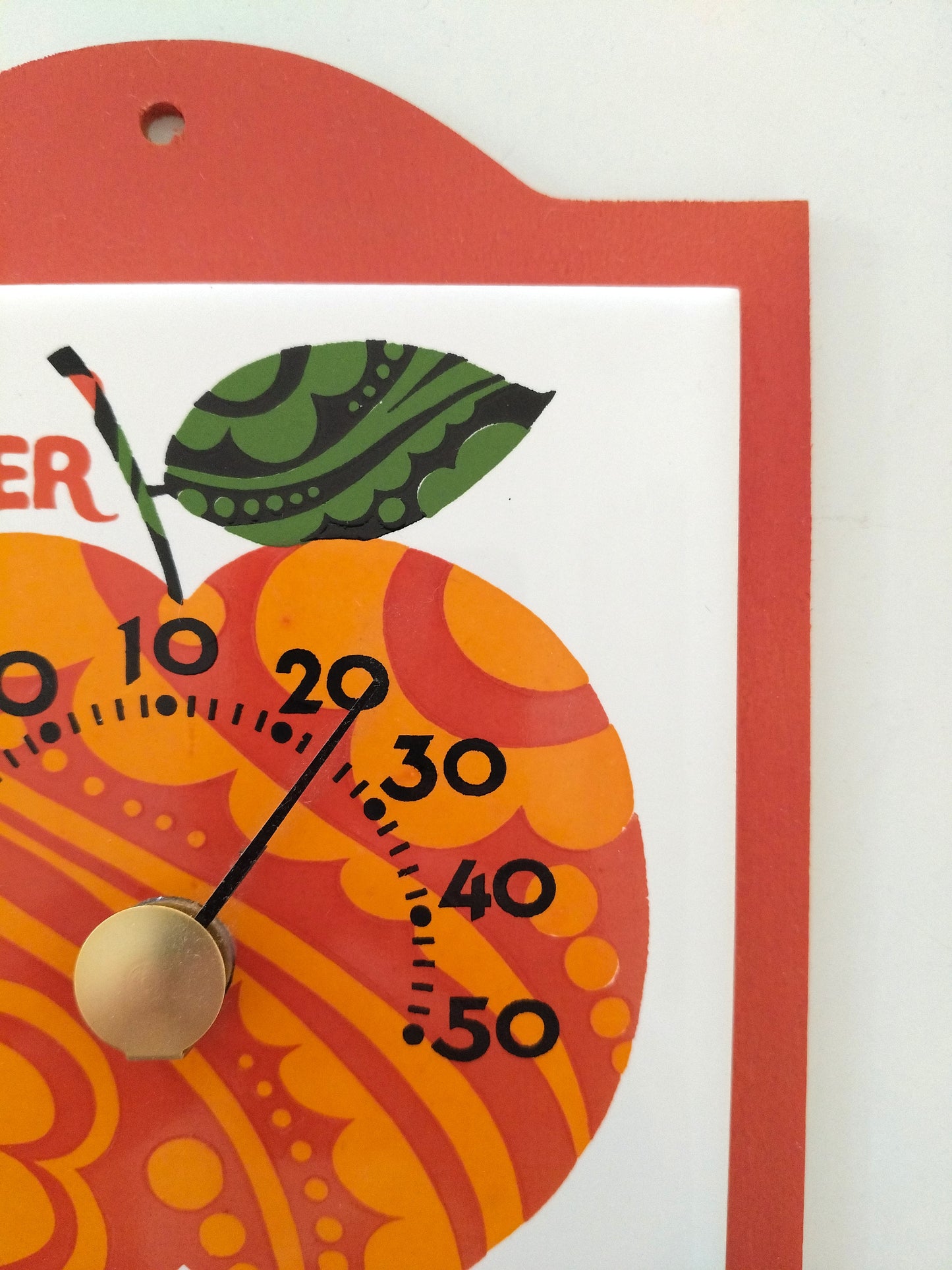 Thermomètre mural 🍎 bois et porcelaine