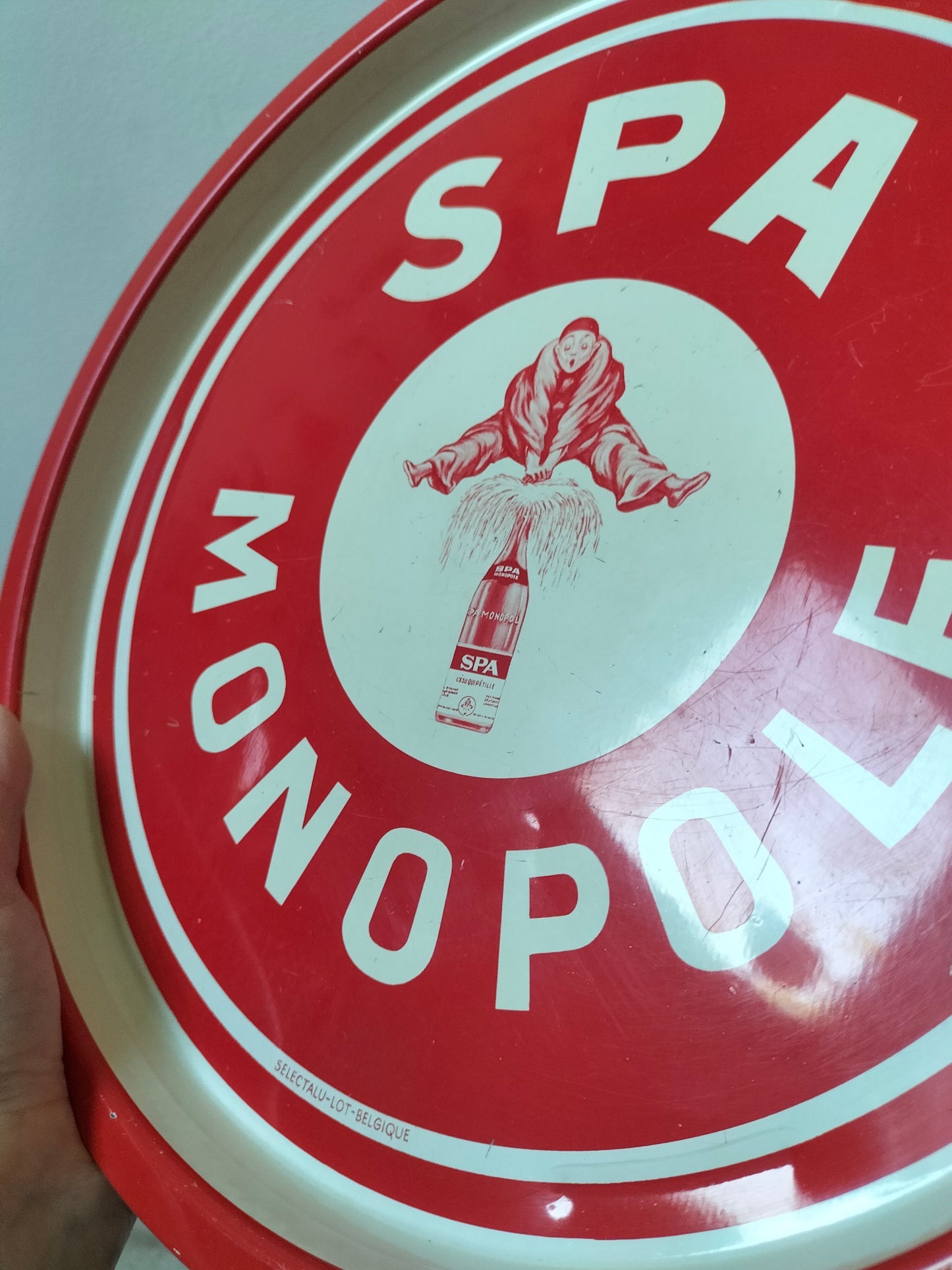 Ancien plateau métallique publicitaire Spa Monopole Spa Orangina Spa Citron Spa Reine