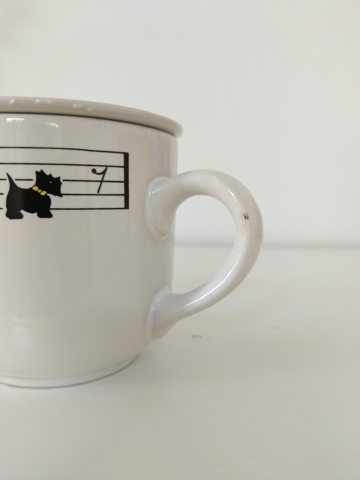 Tisanière/ tasse à thé en porcelaine KGG décor scottish terrier