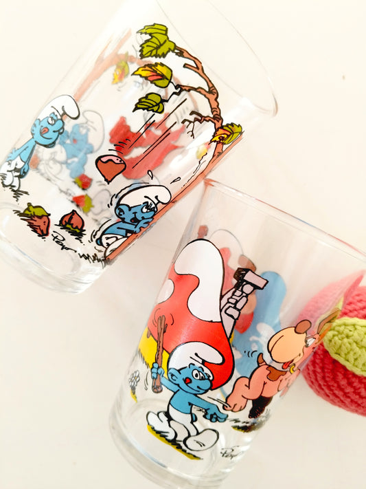 Verre VMC publicitaire Bénédictin Schtroumpfs Peyo 1992-1993 au choix - cetaitmieuxavant