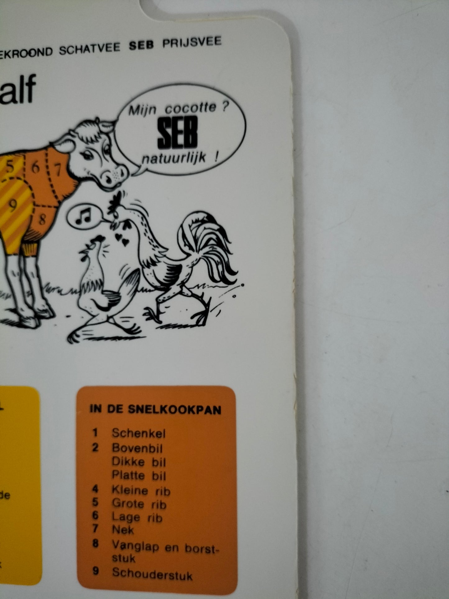 Planche à découper publicitaire Seb (double face, français et néerlandais) à l'unité