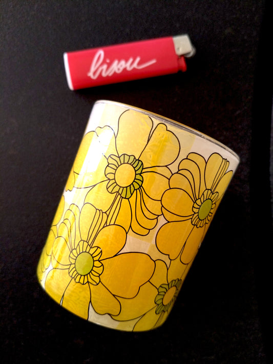 Bougie vintage flower power
