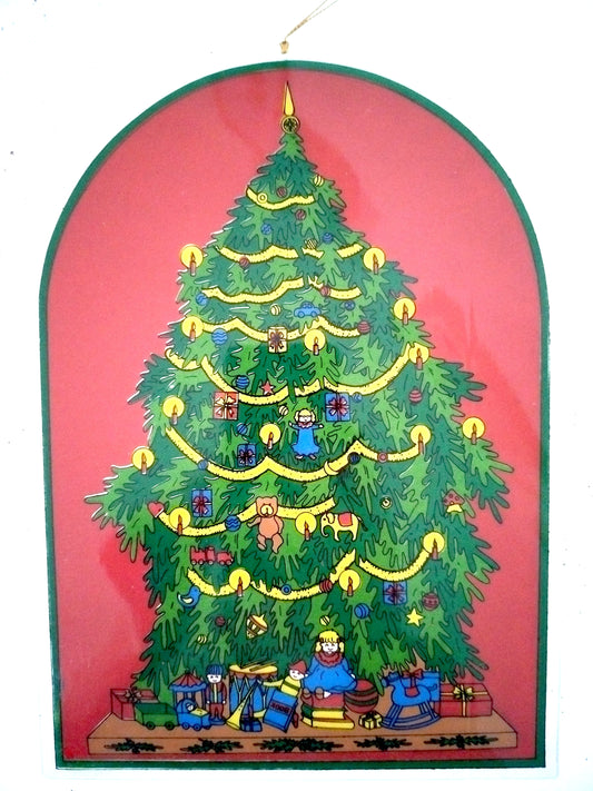 Décoration de Noël murale/ vitrail plastique