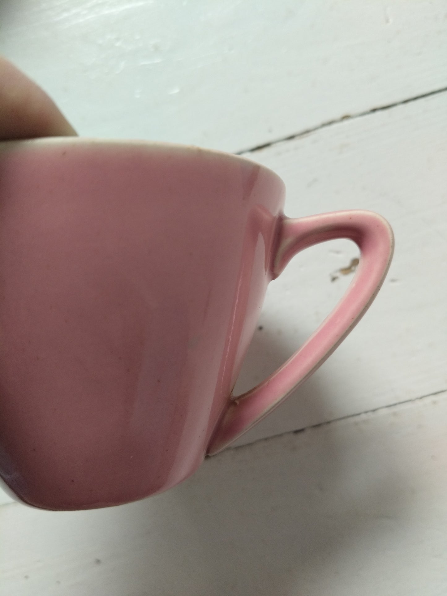 Ensemble 1 tasse rose et 1 soucoupe bleu ciel Boch La Louvière Miami Bicolore