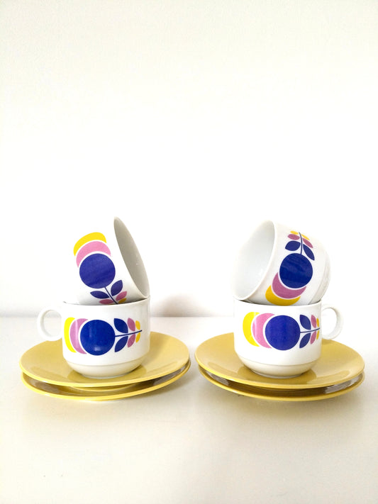 2 tasses + 2 soucoupes en porcelaine Seltmann Weiden Bavaria