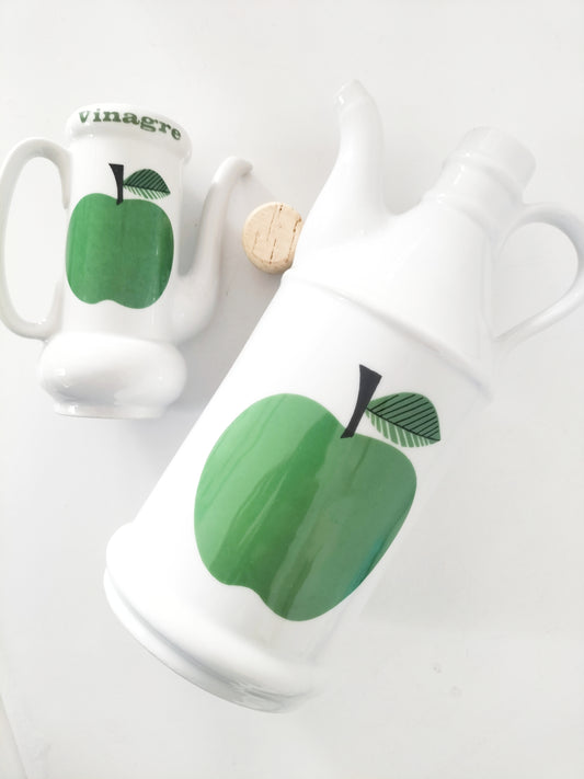 Ensemble huilier et vinaigrier 🍏 en porcelaine Herrandiz Spain