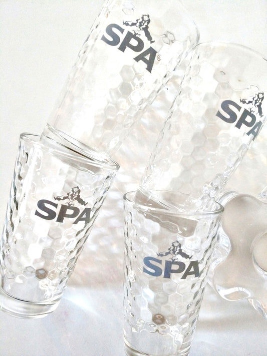 Ensemble de 4 grands verres publicitaires Spa