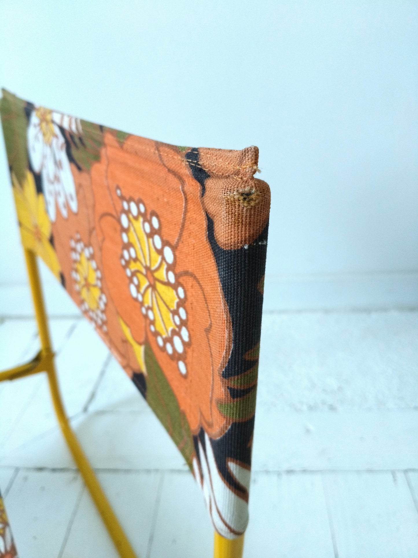 Chaise de plage pliante vintage flower power