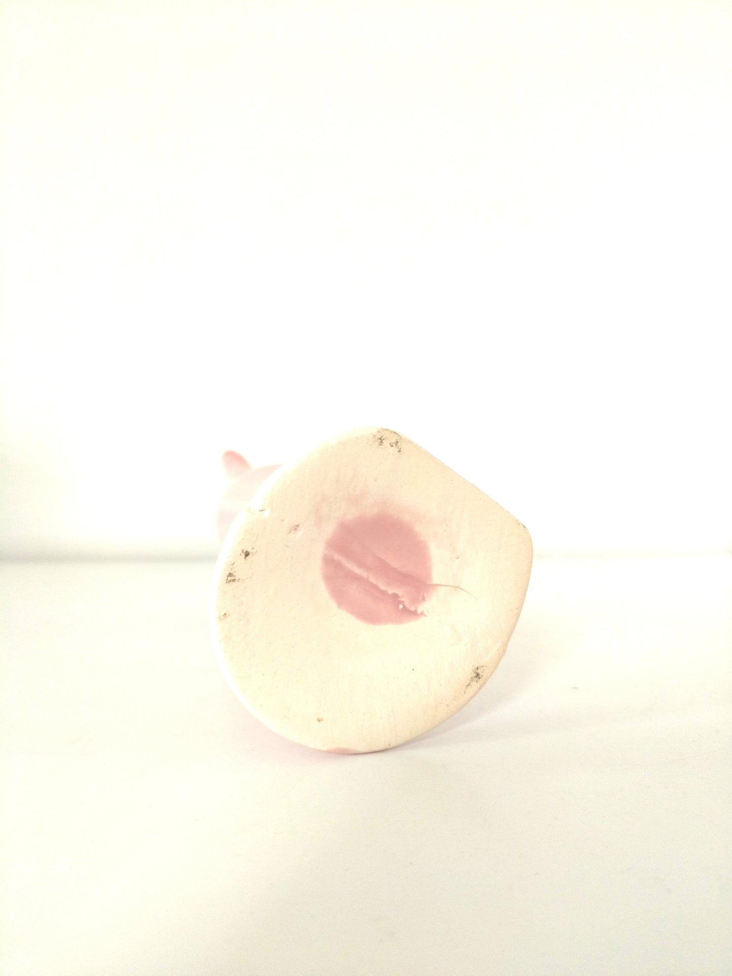 Soliflore baguier main en céramique rose