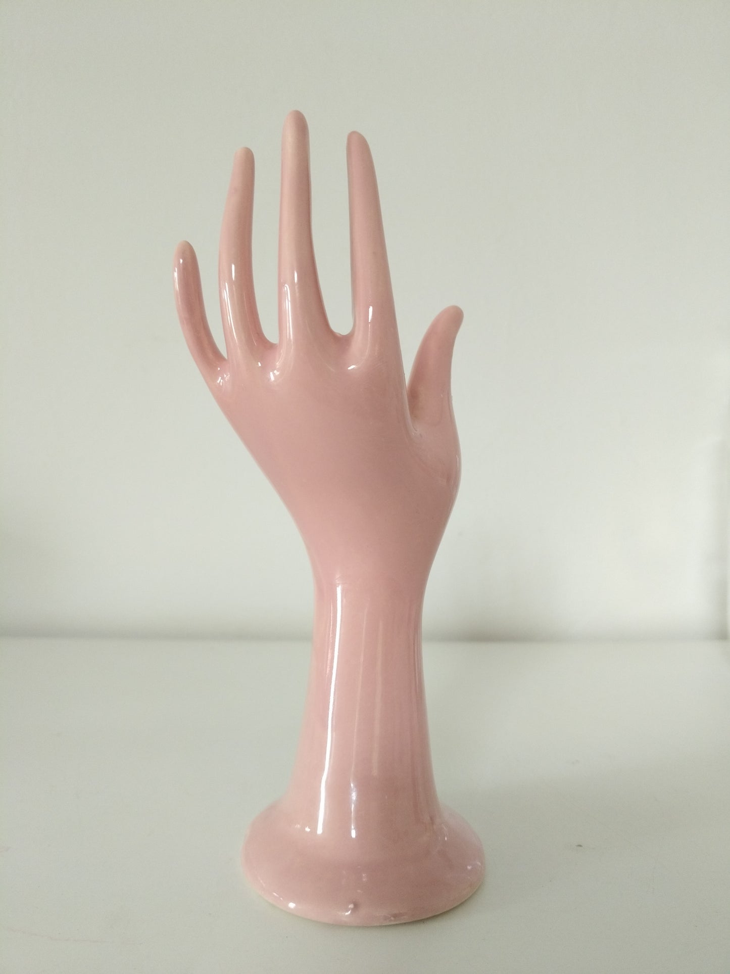 Soliflore baguier main en céramique rose