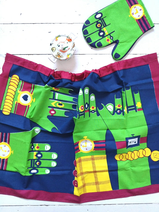 Ensemble tablier et gant de cuisine - cetaitmieuxavant