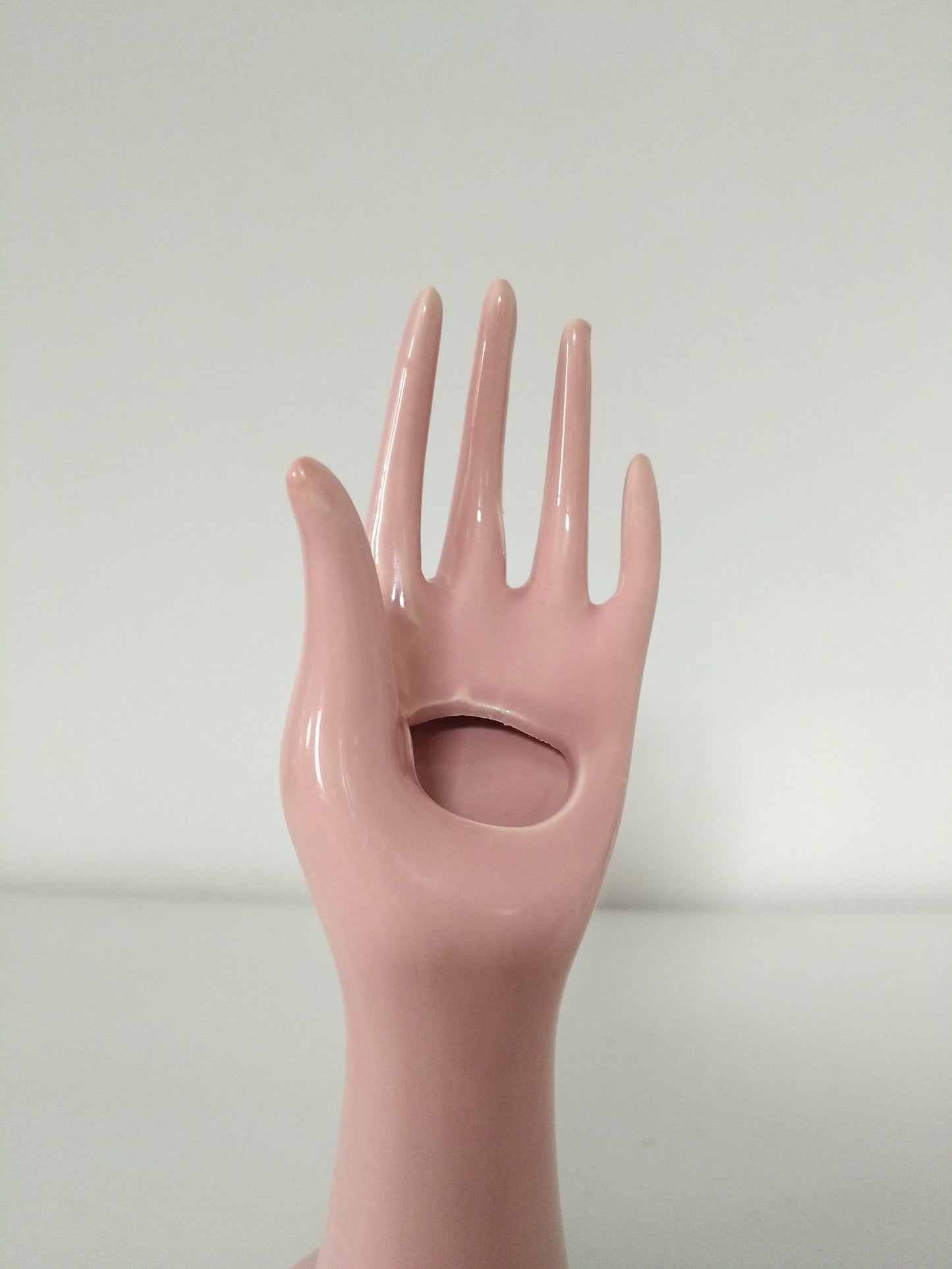 Soliflore baguier main en céramique rose