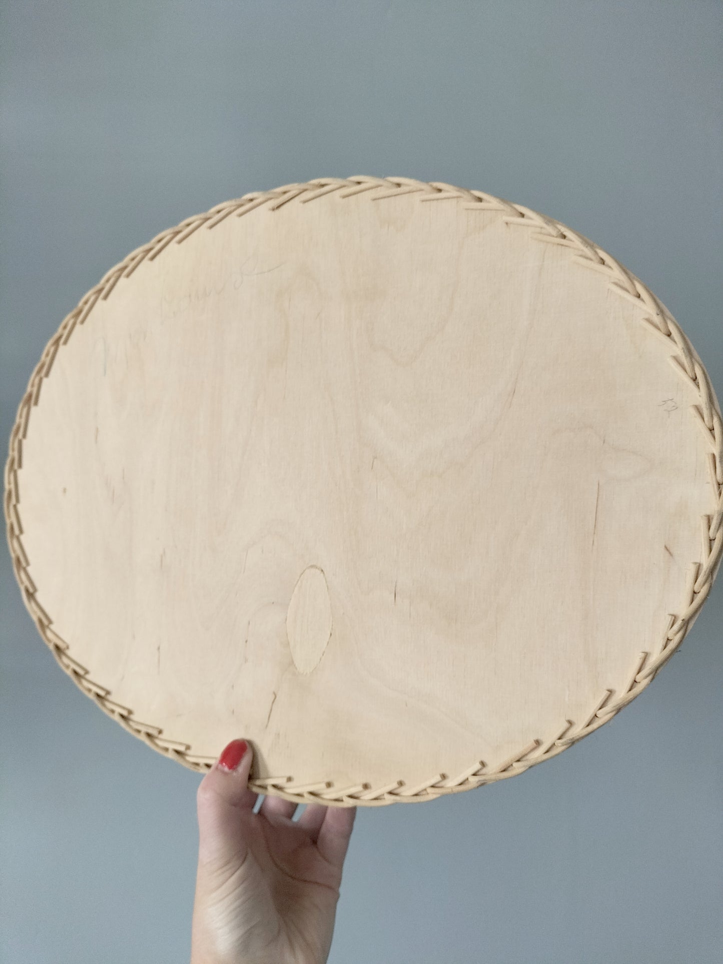 Plateau ovale bois et osier