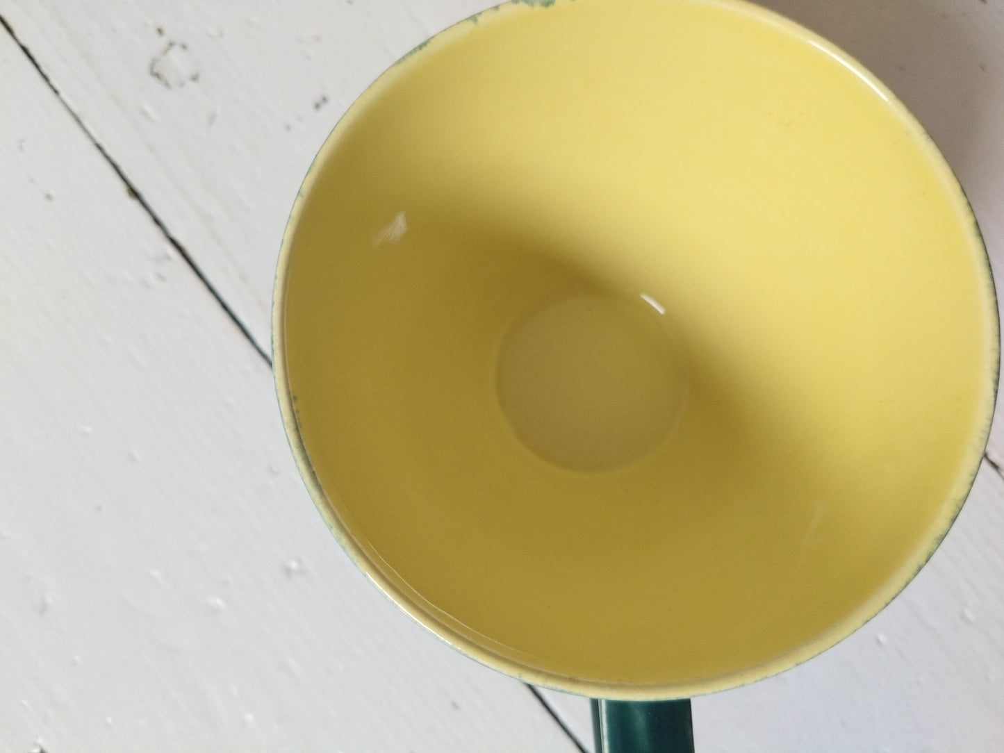 Ensemble 1 tasse verte + 1 soucoupe jaune Kéralux Boch La Louvière Miami Bicolore