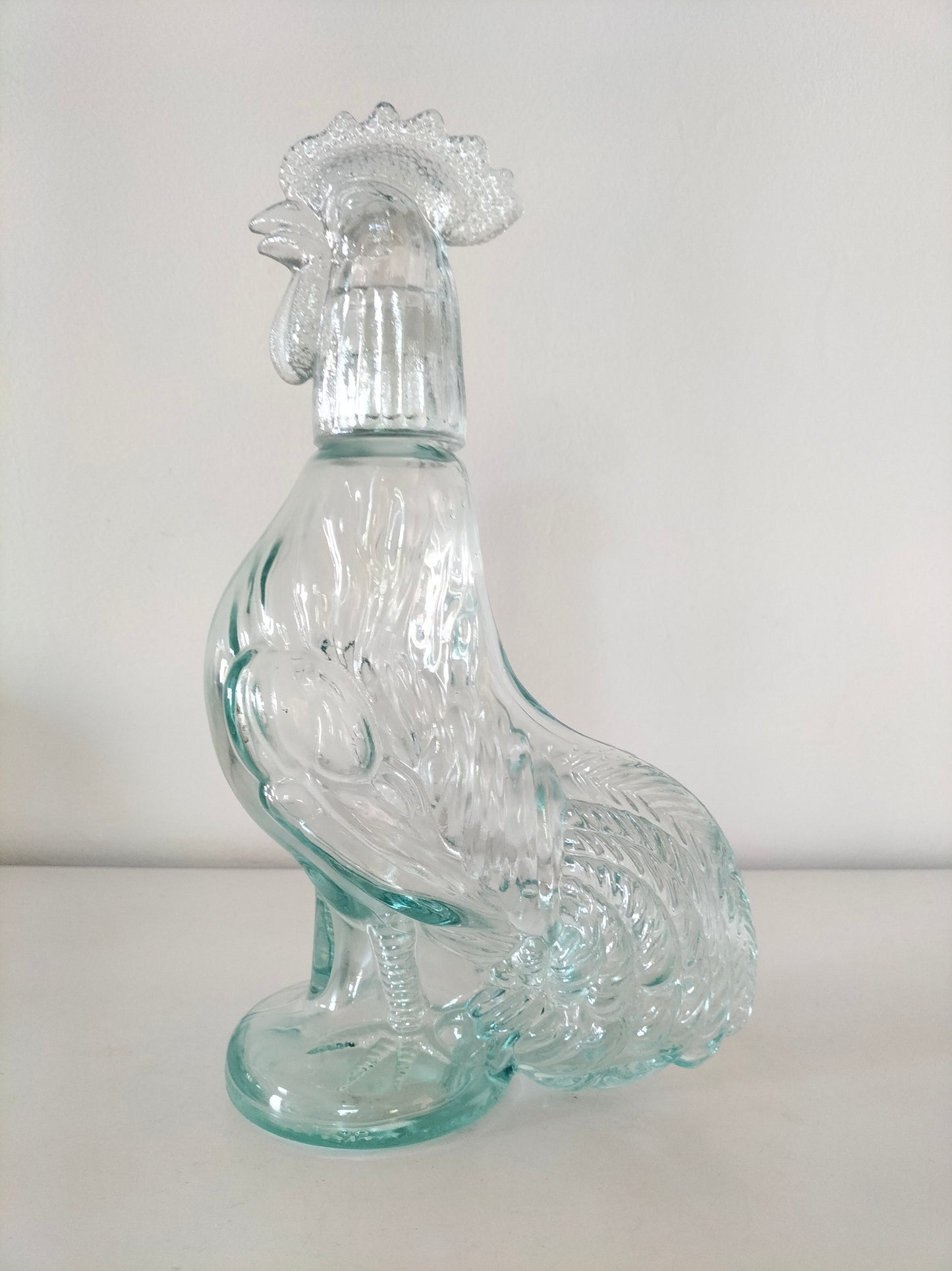 Bouteille coq en verre