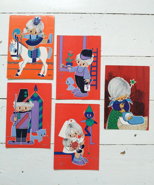 Ancienne carte postale illustration Jaklien Moerman au choix