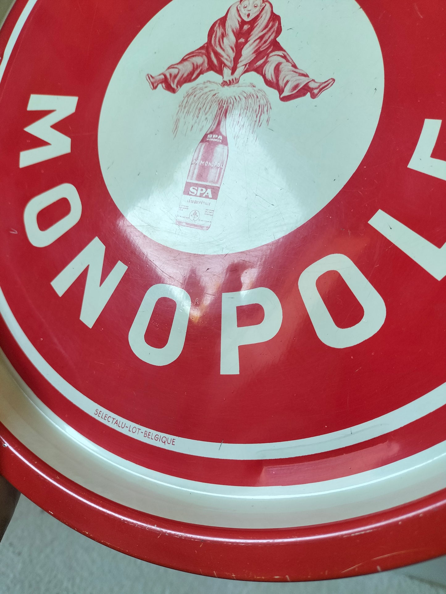 Ancien plateau métallique publicitaire Spa Monopole Spa Orangina Spa Citron Spa Reine