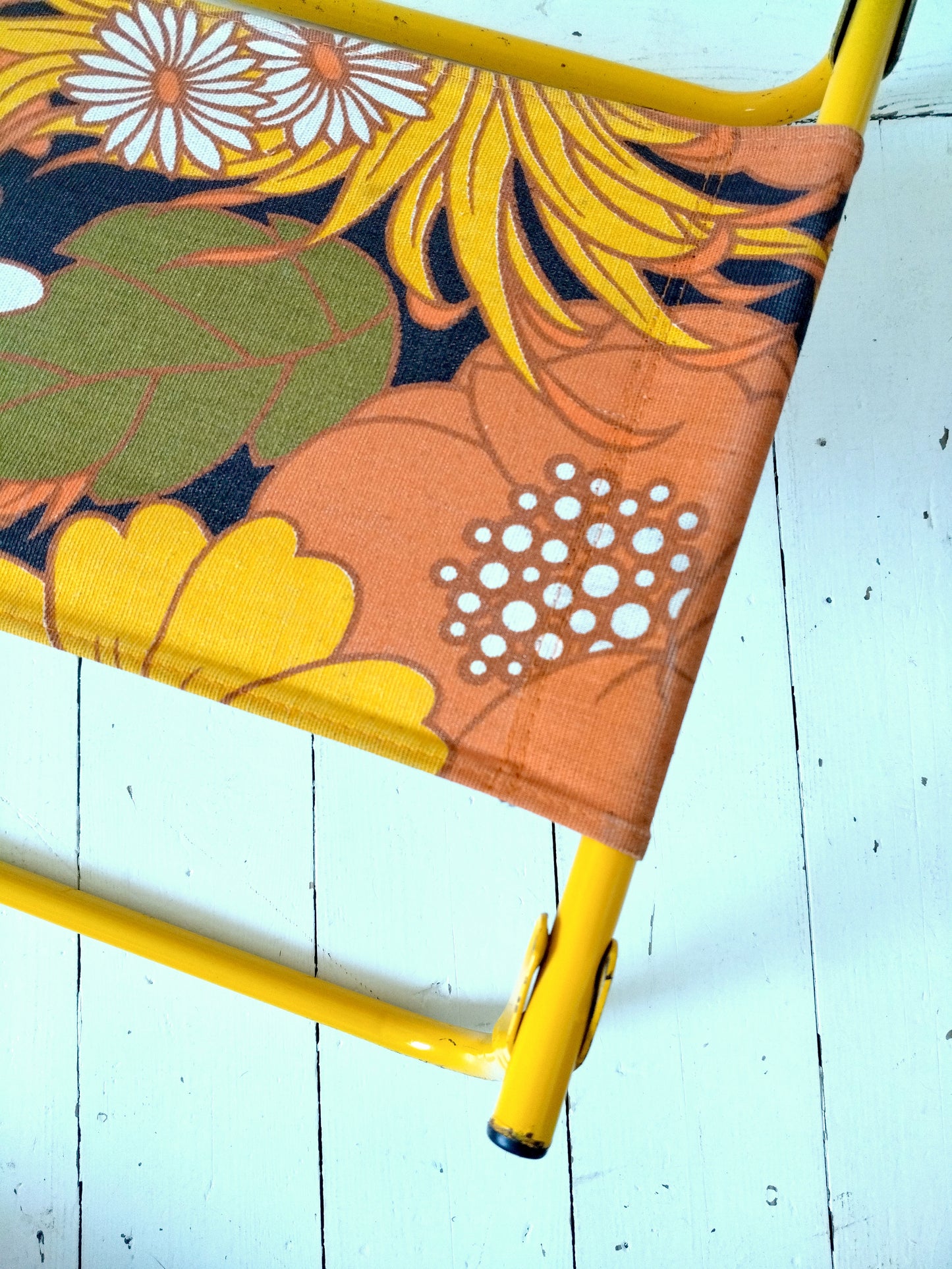 Chaise de plage pliante vintage flower power
