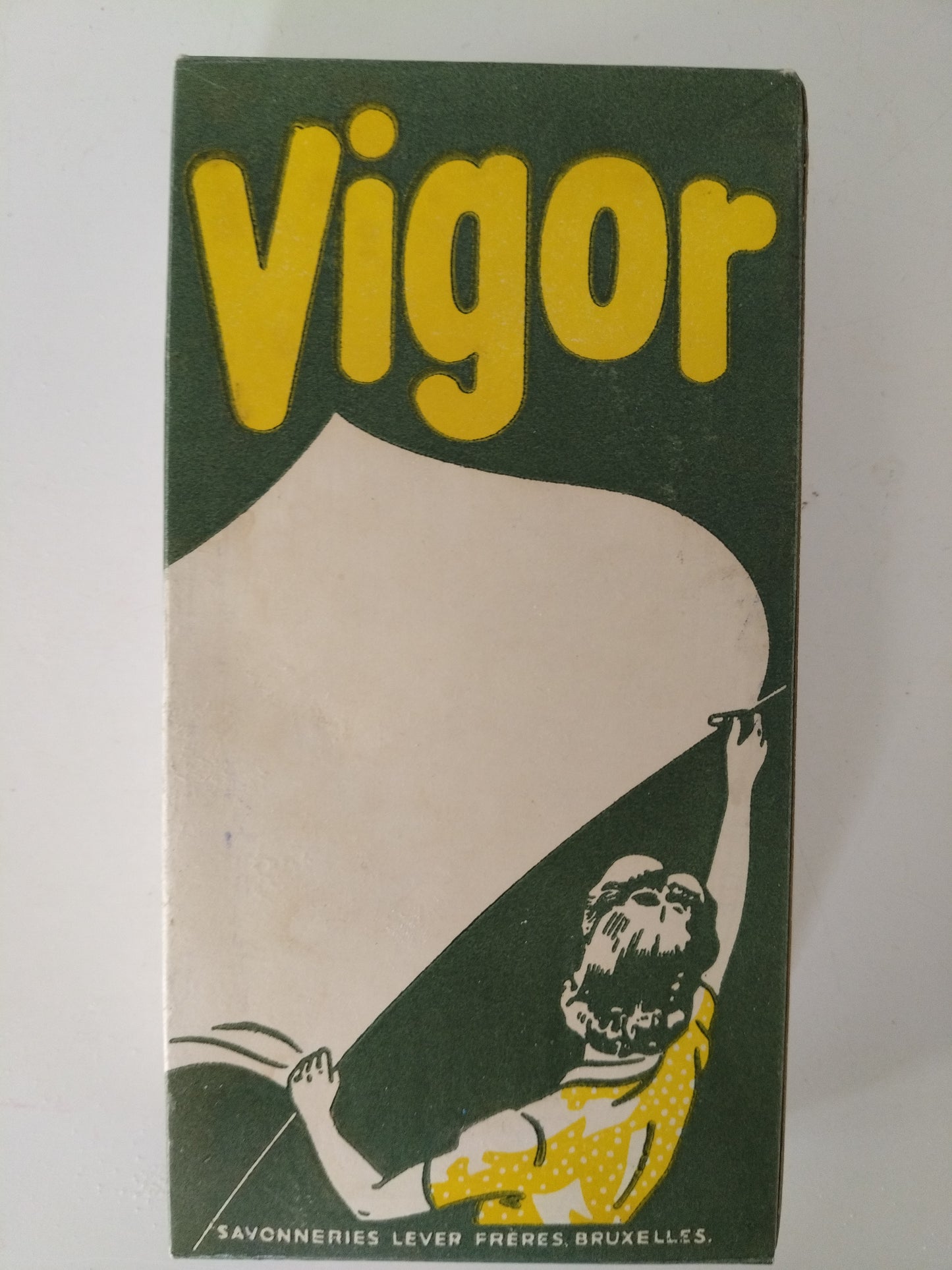 Ancienne boîte cartonnée de poudre de savon au choix : Persil, Soleil ou Vigor (français/ néerlandais)