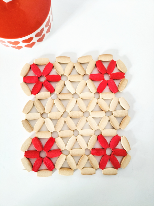 Dessous de plat en perles de bois