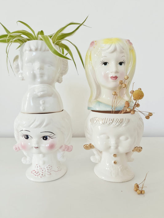 Cache-pot tête fillette