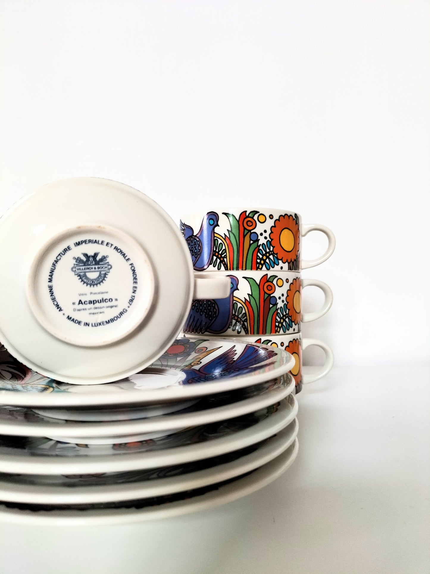 Tasse à thé et soucoupe Boch Acapulco